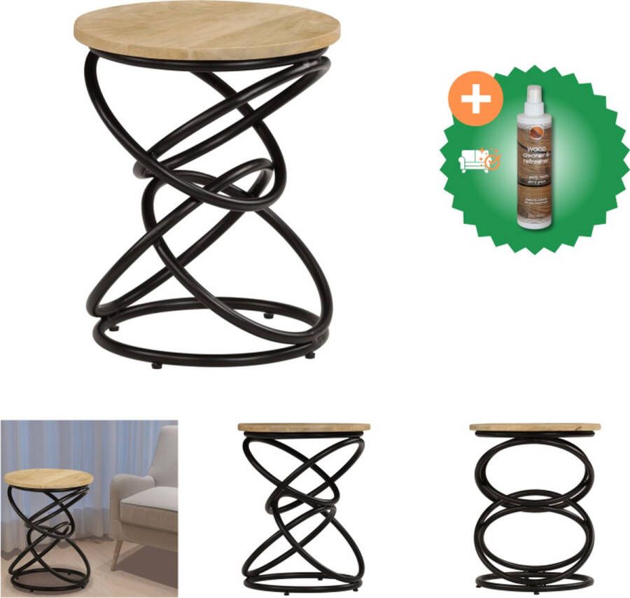 VidaXL Bijzettafel Vintage Hout 40x50 cm Handgemaakt Bruin Zwart Tafel Inclusief Houtreiniger en verfrisser