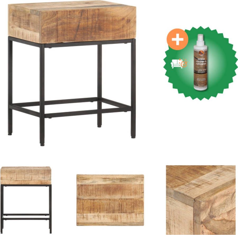 VidaXL Bijzettafel Vintage Stijl Hout 40x30x50 cm Handgemaakt Stabiel Tafel Inclusief Houtreiniger en verfrisser