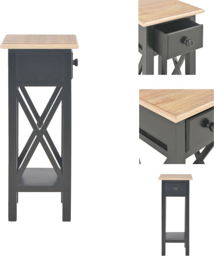 VidaXL Telephone Table Telephone Tables -wooden Telephone Table Wooden Telephone Tables Bijzettafel 27x27x65-5 cm hout zwart