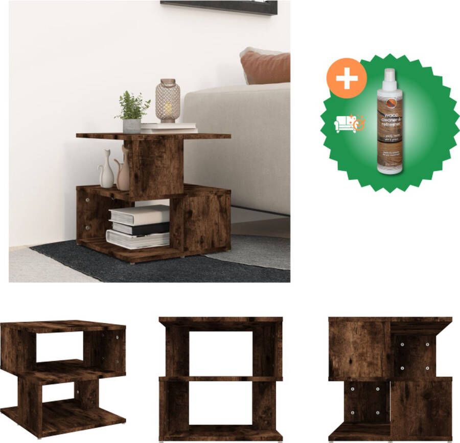 VidaXL Salontafel 40x40x40 cm bewerkt hout gerookt eikenkleurig Tafel Inclusief Houtreiniger en verfrisser