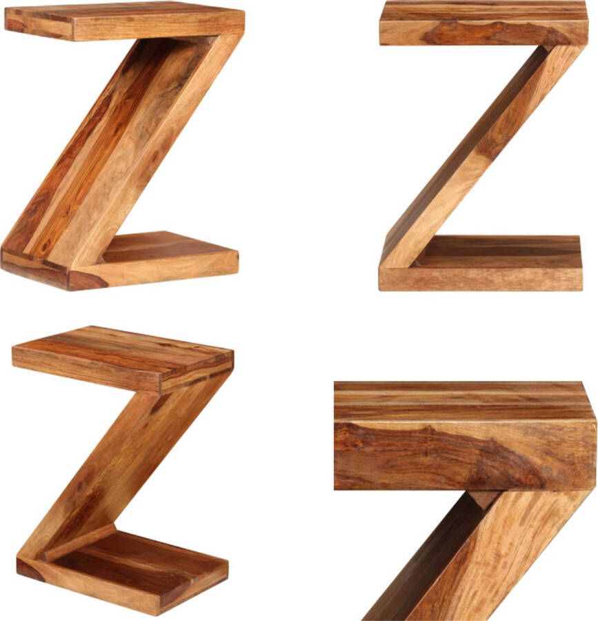 VidaXL Bijzettafel Z-vormig massief sheeshamhout Houten Tafel Houten Tafels Houten Bijzettafel Houten Bijzettafels