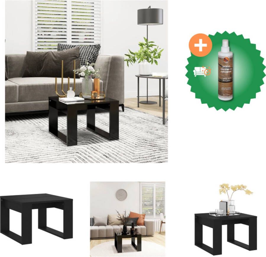 VidaXL Bijzettafel Zwarte Spaanplaat 50 x 50 x 35 cm Montage vereist Tafel Inclusief Houtreiniger en verfrisser