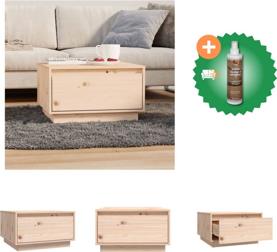 VidaXL Bijzettafel Zweefpoten Massief grenenhout 55 x 56 x 32 cm (L x B x H) Tafel Inclusief Houtreiniger en verfrisser