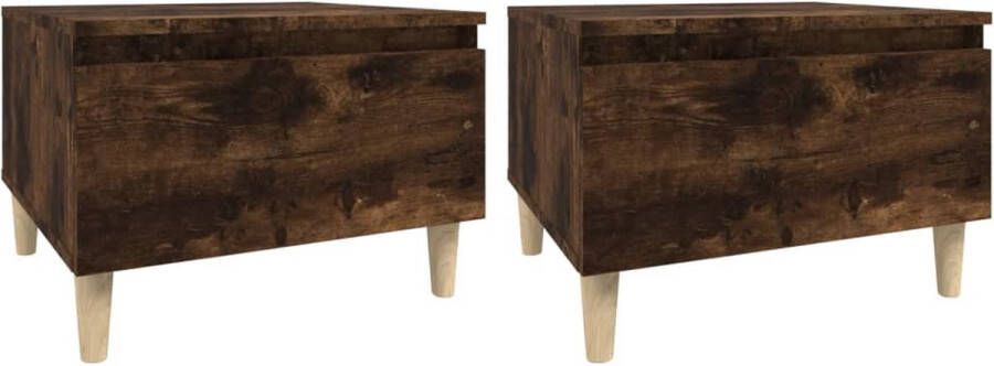 VidaXL -Bijzettafels-2-st-50x46x35-cm-bewerkt-hout-gerookt-eikenkleurig - Foto 2