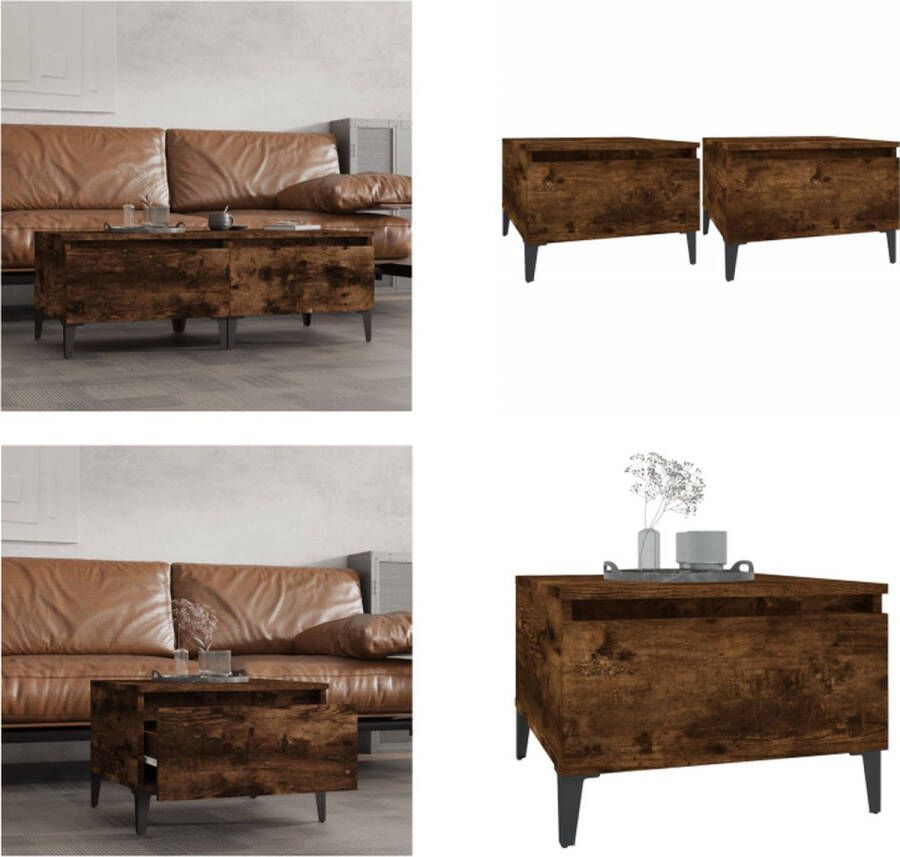 VidaXL -Bijzettafels-2-st-50x46x35-cm-bewerkt-hout-gerookt-eikenkleurig
