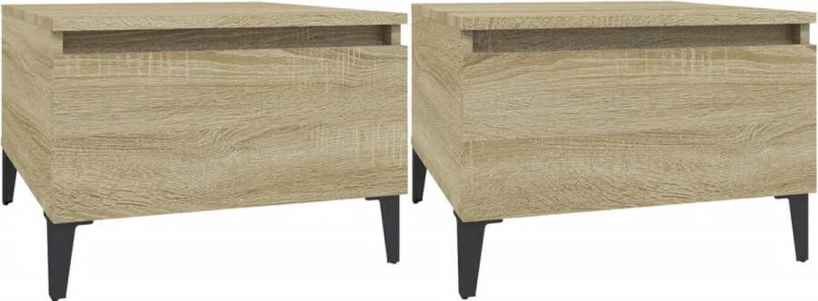 VidaXL -Bijzettafels-2-st-50x46x35-cm-bewerkt-hout-sonoma-eikenkleurig - Foto 4