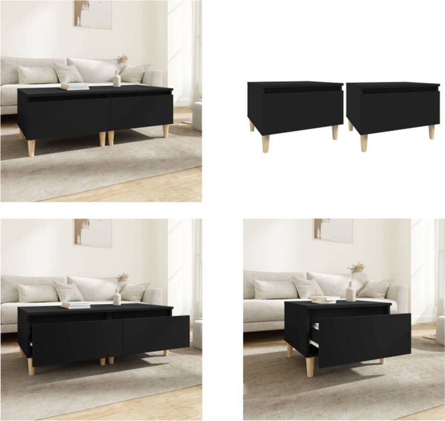 VidaXL -Bijzettafels-2-st-50x46x35-cm-bewerkt-hout-zwart - Foto 3