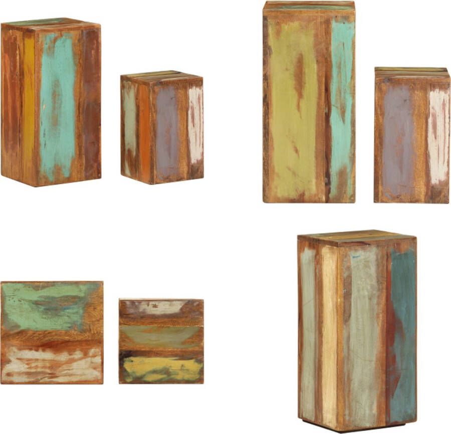 VidaXL Plantenstandaards 2 st massief hergebruikt hout Plantenstandaard Plantenstandaarden Planten Standaard Plantenhouder - Foto 2