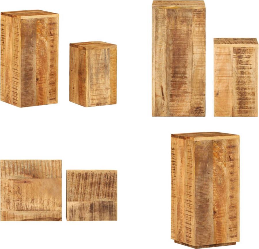 VidaXL Plantenstandaards 2 st massief mangohout Plantenstandaard Plantenstandaarden Planten Standaard Plantenhouder - Foto 2