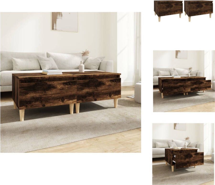 VidaXL Bijzettafel Bijzettafels Eindtafel Salontafel Bijzettafels 2 st 50x46x35 cm bewerkt hout gerookt eikenkleurig - Foto 3