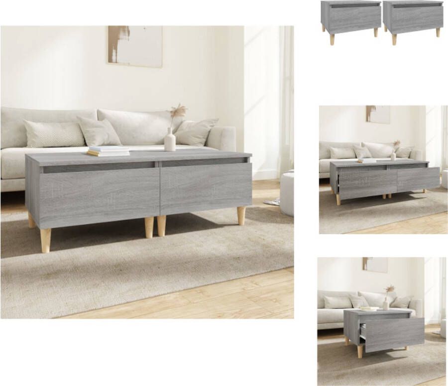 VidaXL Bijzettafel Bijzettafels Eindtafel Salontafel Bijzettafels 2 st 50x46x35 cm bewerkt hout grijs sonoma eiken - Foto 3