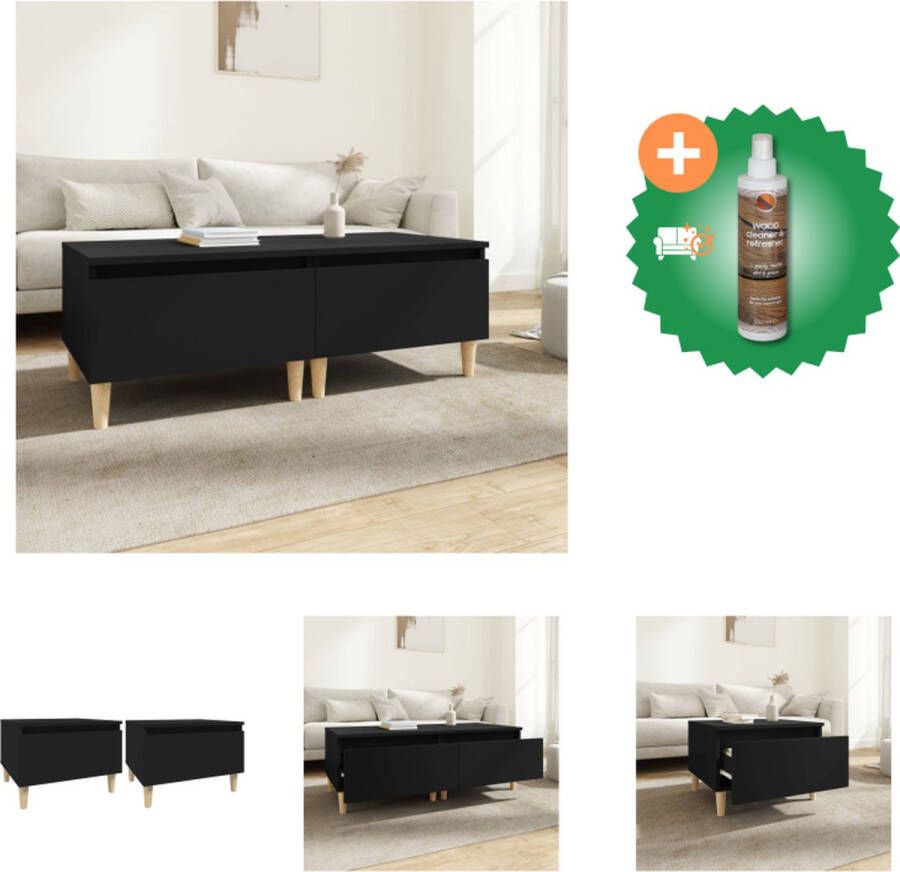 VidaXL Industriële Bijzettafels 50 x 46 x 35 cm Stevig Hout en Metaal Tafel Inclusief Houtreiniger en verfrisser