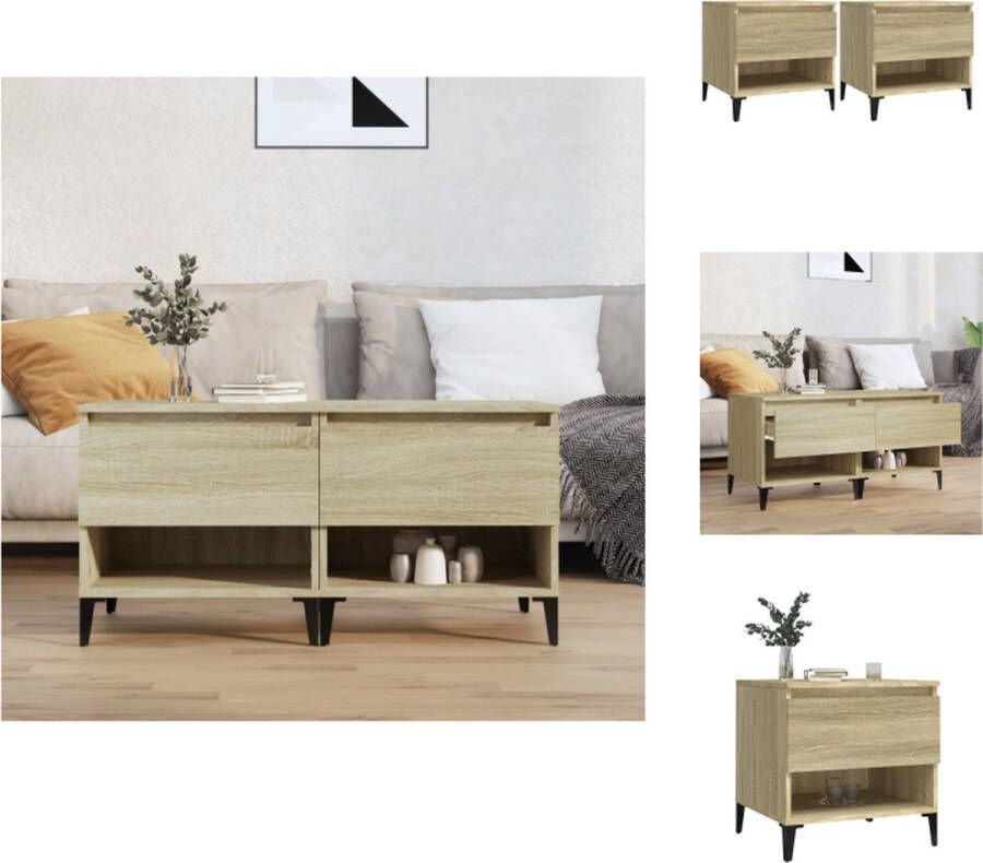 VidaXL Bijzettafel Bijzettafels Salontafel Salontafels Bijzettafels 2 st 50x46x50 cm bewerkt hout sonoma eikenkleurig