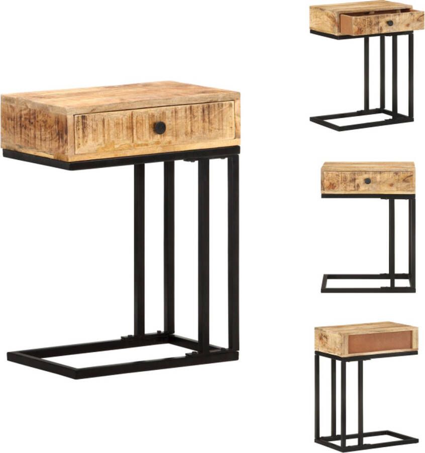 VidaXL Bijzettafel Bijzettafels Bijzettafeltje Bijzettafeltjes Bijzettafel U-vormig 45x30x61 cm massief mangohout
