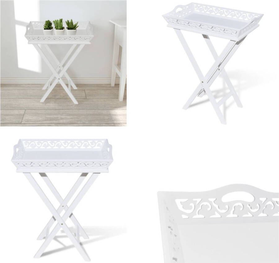 VidaXL Bijzettafeltje met blad wit Bijzettafel Bijzettafels Bijzet Tafel Bijzet Tafels