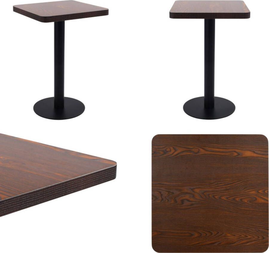 VidaXL Bistrotafel 50x50 cm MDF donkerbruin Bistrotafel Bistrotafels Bistro Tafel Bistro Tafels