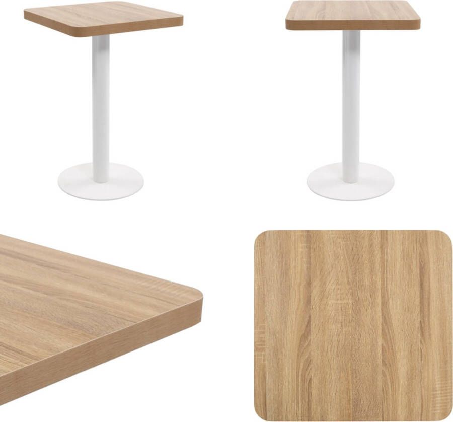 VidaXL Bistrotafel 50x50 cm MDF lichtbruin Bistrotafel Bistrotafels Bistro Tafel Bistro Tafels