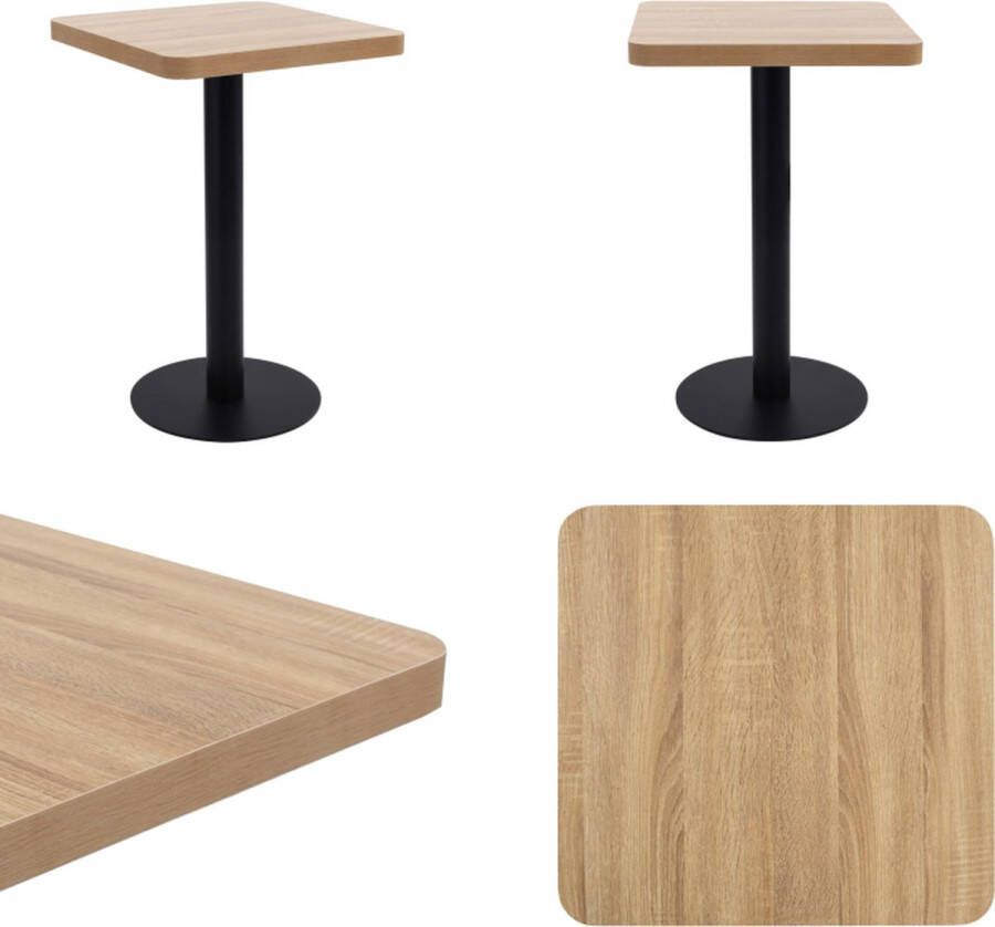 VidaXL Bistrotafel 50x50 cm MDF lichtbruin Bistrotafel Bistrotafels Bistro Tafel Bistro Tafels