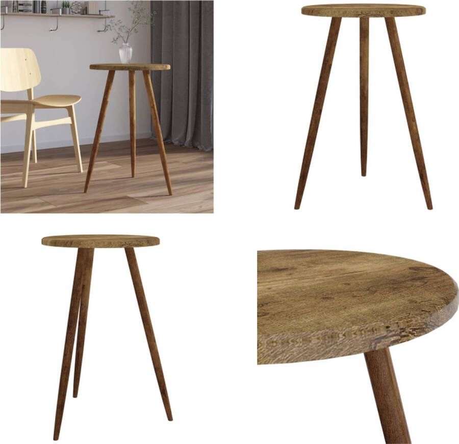 VidaXL Bistrotafel Ø50x76 cm MDF en ijzer donkerbruin Bistrotafel Bistrotafels Bartafel Eettafel