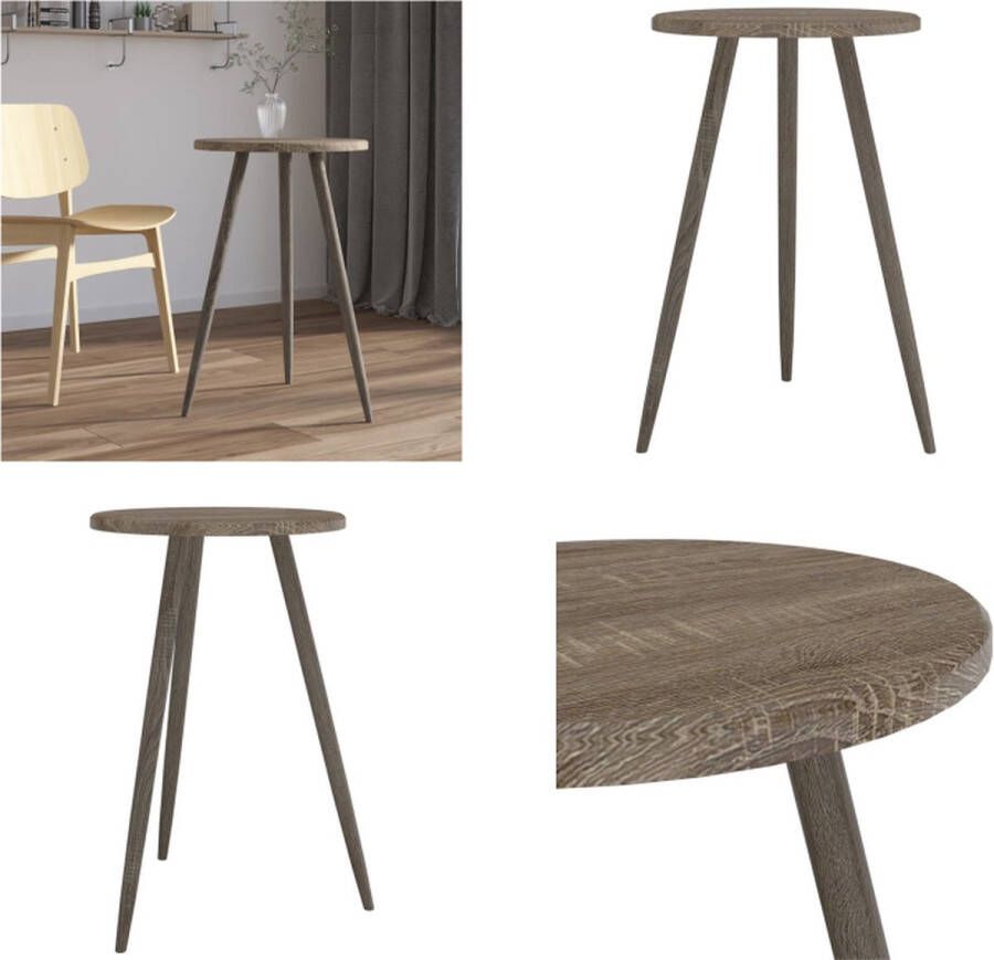 VidaXL Bistrotafel Ø50x76 cm MDF en ijzer grijs Bistrotafel Bistrotafels Bartafel Eettafel