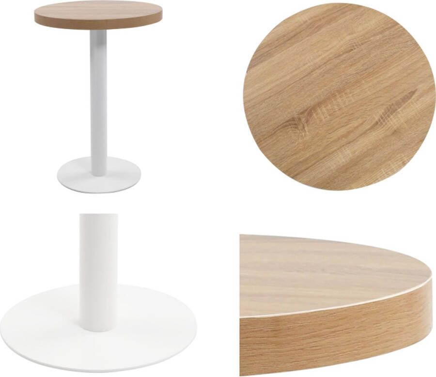 VidaXL Bistrotafel 60 cm MDF lichtbruin Bistrotafel Bistrotafels Bistro Tafel Bistro Tafels - Foto 2