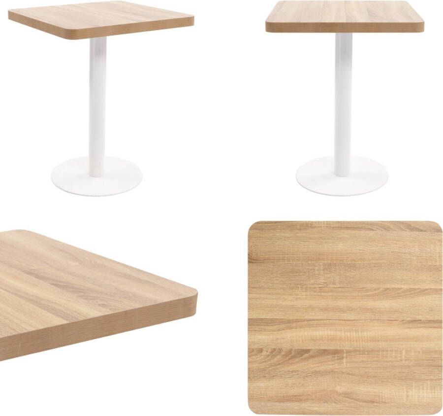 VidaXL Bistrotafel 60x60 cm MDF lichtbruin Bistrotafel Bistrotafels Bistro Tafel Bistro Tafels