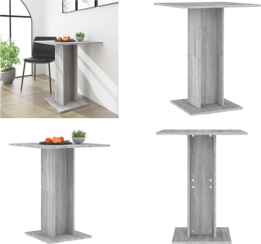 VidaXL Bistrotafel 60x60x75 cm bewerkt hout grijs sonoma eikenkleurig Bartafel Bartafels Bistrotafel Cafétafel
