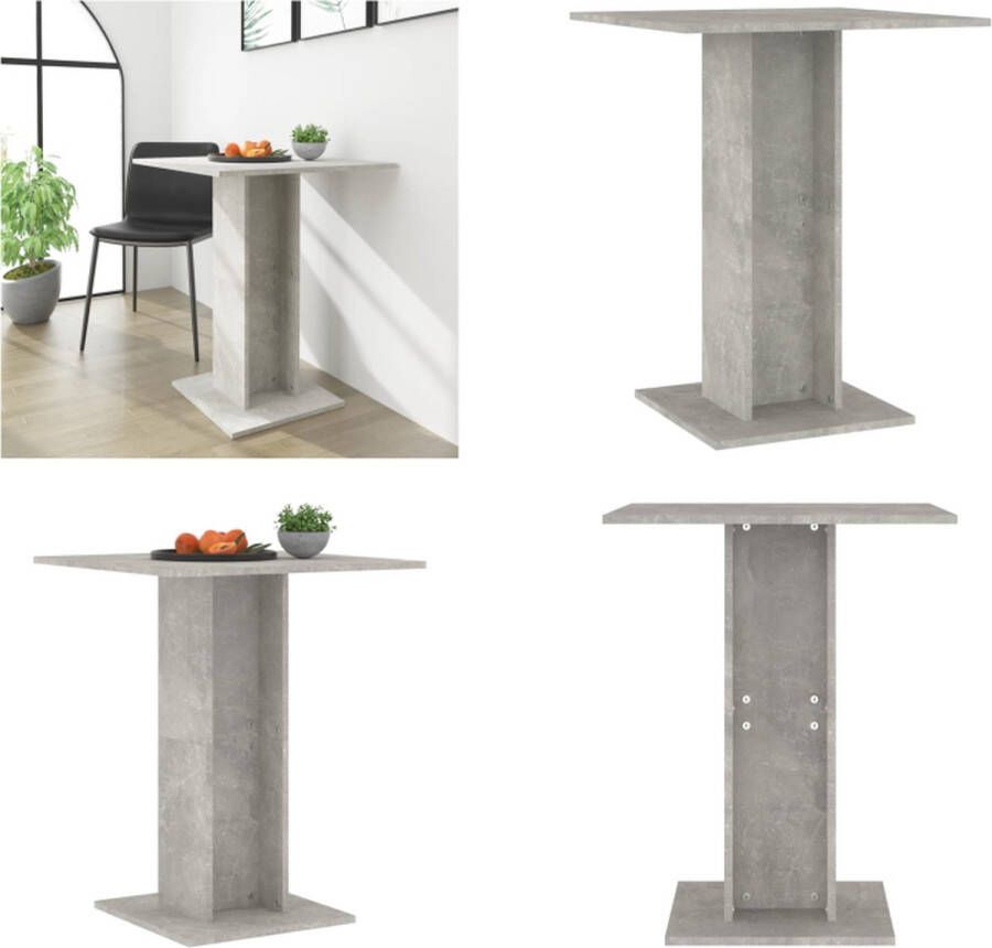 VidaXL Bistrotafel 60x60x75 cm bewerkt hout betongrijs Bartafel Bartafels Bistrotafel Bistrotafels
