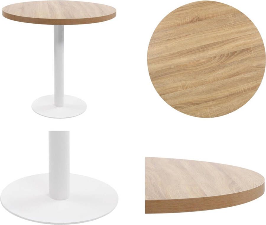 VidaXL Bistrotafel 80 cm MDF lichtbruin Bistrotafel Bistrotafels Bistro Tafel Bistro Tafels - Foto 2