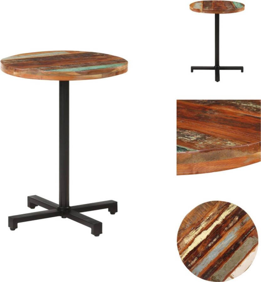 VidaXL Bistrotafel Gerecycled Hout 60 x 75 cm Meerkleurige afwerking Tafel