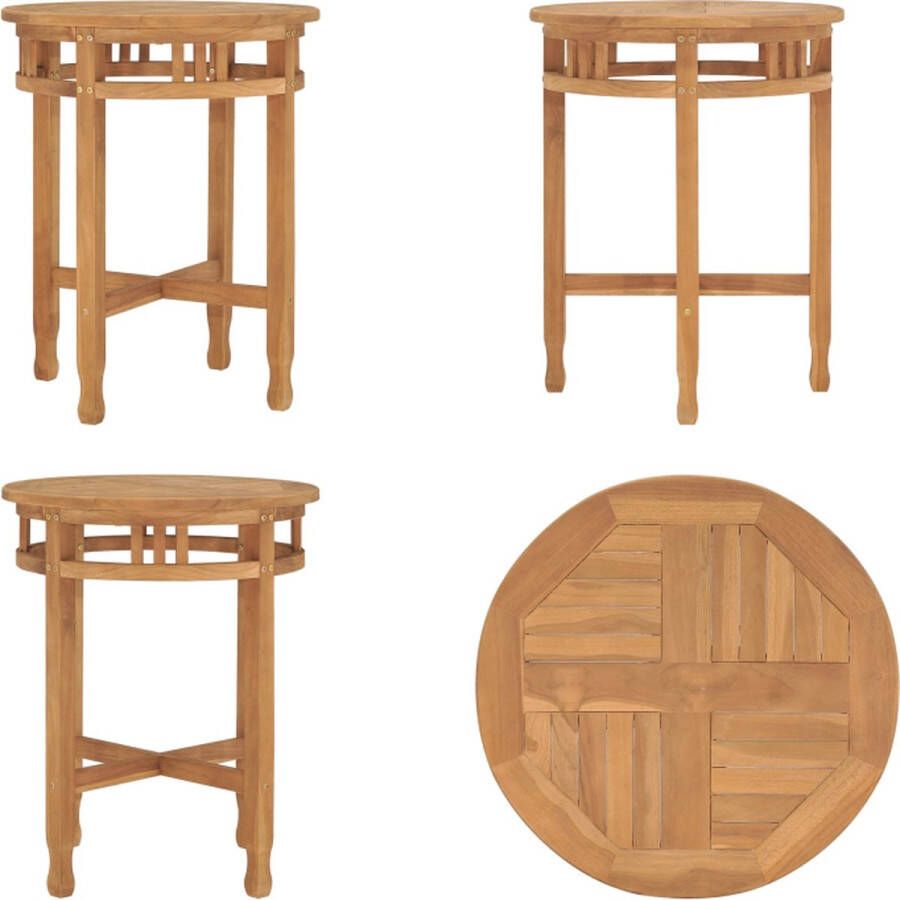 VidaXL Bistrotafel inklapbaar Ø60x60 cm massief teakhout Bistrotafel Bistrotafels Tafel Tafels