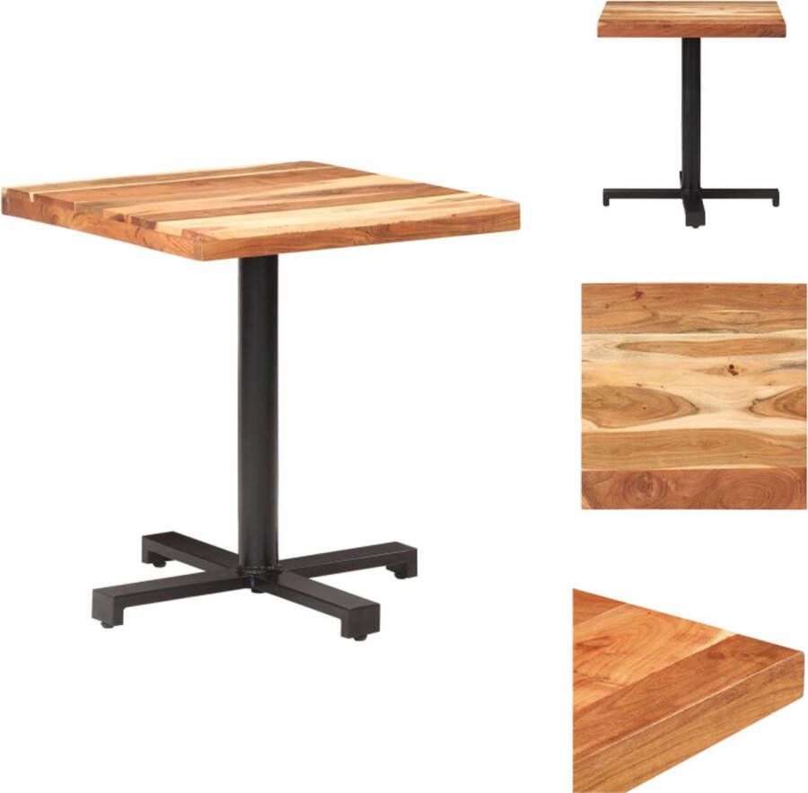 VidaXL Bistrotafel Bistrotafels Tafel Tafels Bistrotafel vierkant 70x70x75 cm massief acaciahout