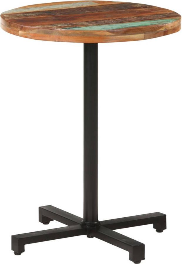 VidaXL -Bistrotafel-rond-Ø60x75-cm-massief-gerecycled-hout