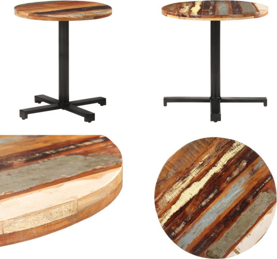 VidaXL Bistrotafel rond Ø70x75 cm massief gerecycled hout Bistrotafel Bistrotafels Tafel Tafels