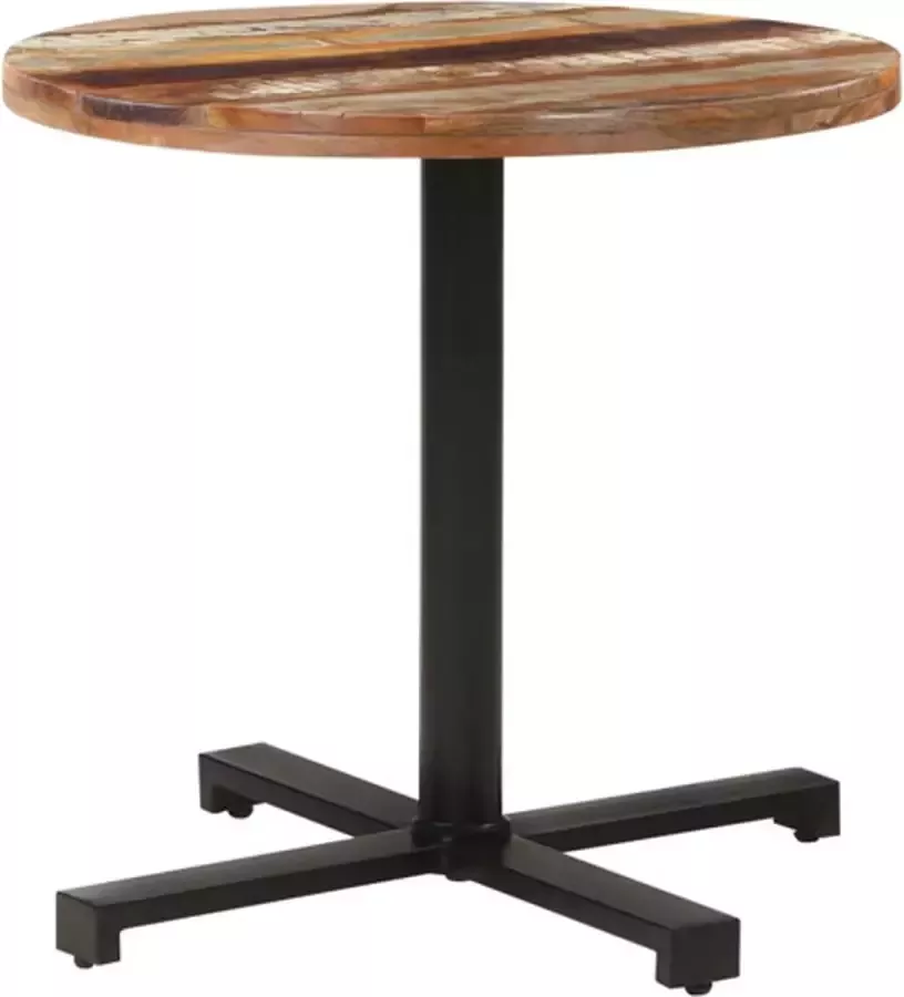 VidaXL -Bistrotafel-rond-Ø-80x75-cm-massief-gerecycled-hout - Foto 4