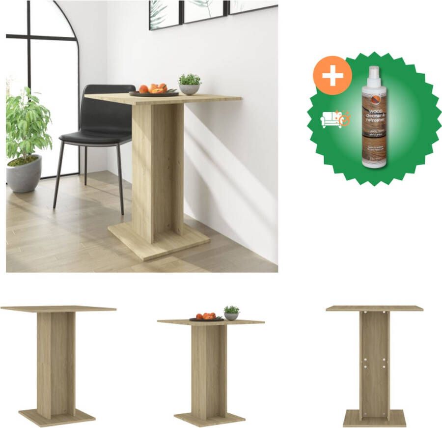VidaXL Bistrotafel Sonoma eiken 60 x 60 x 75 cm Duurzaam en eenvoudig te monteren Tafel Inclusief Houtreiniger en verfrisser