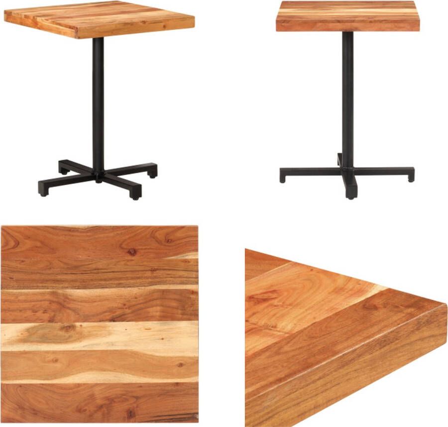 VidaXL Bistrotafel vierkant 60x60x75 cm massief acaciahout Bistrotafel Bistrotafels Tafel Tafels