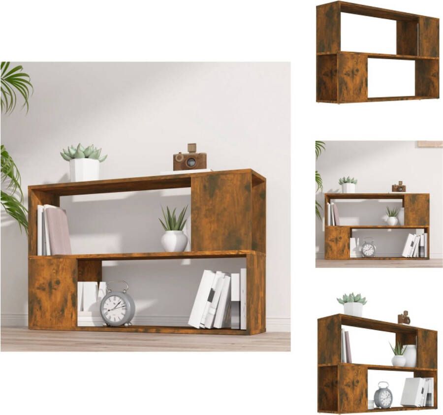 VidaXL Boekenkast Boekenkasten Boekenschap Boekenstandaard Boekenkast 100x24x63 cm bewerkt hout gerookt eikenkleurig - Foto 2