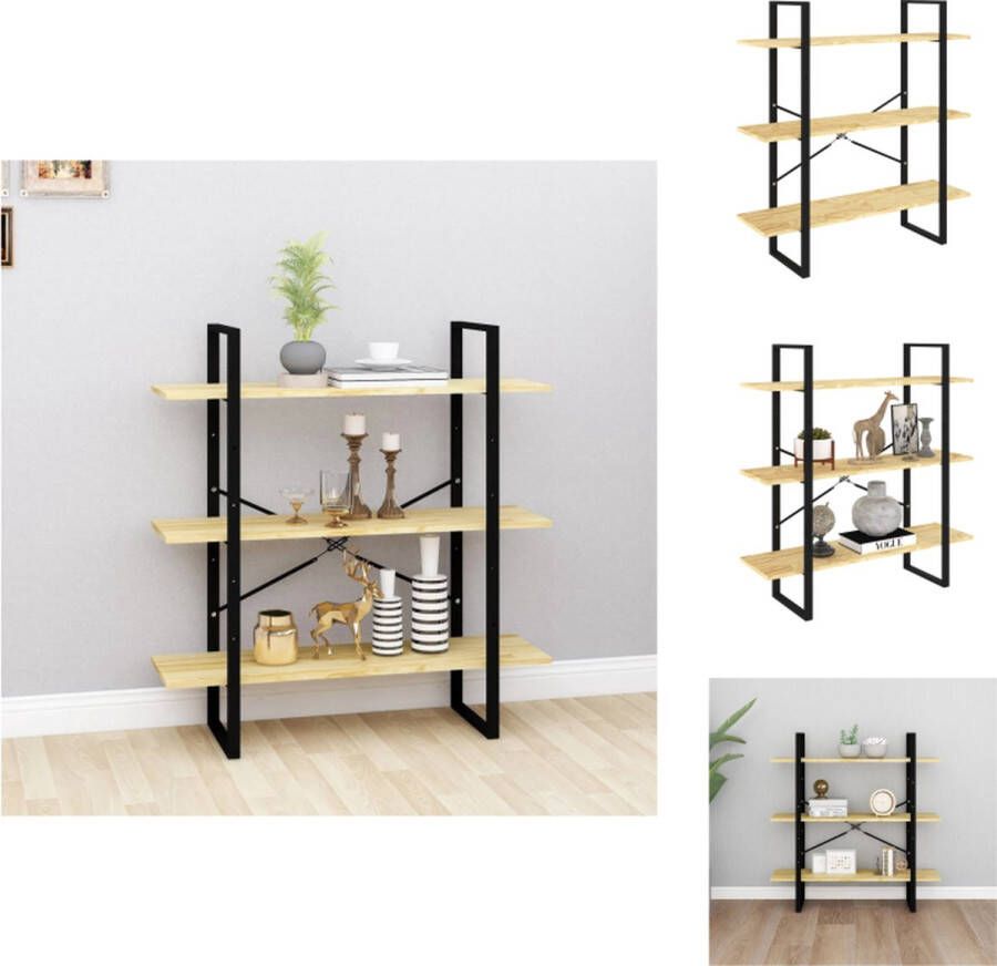 VidaXL Boekenkast Boekenkasten Houten Boekenkast Houten Boekenkasten Boekenkast met 3 schappen 100x30x105 cm massief grenenhout