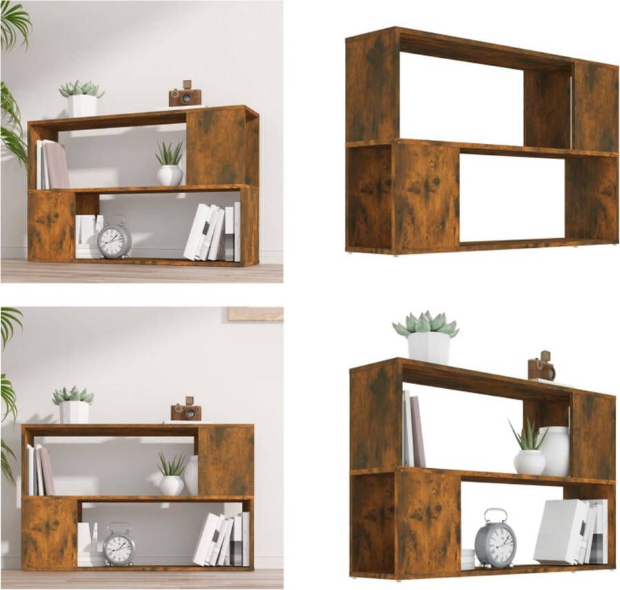 VidaXL Boekenkast 100x24x63 cm bewerkt hout gerookt eikenkleurig Boekenkast Boekenkasten Boekenschap Boekenstandaard