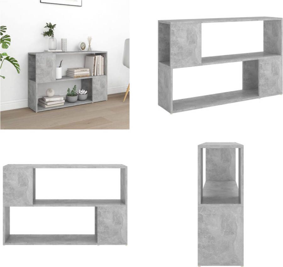 VidaXL Boekenkast 100x24x63 cm bewerkt hout betongrijs Boekenkast Boekenkasten Boekenschap Boekenschappen