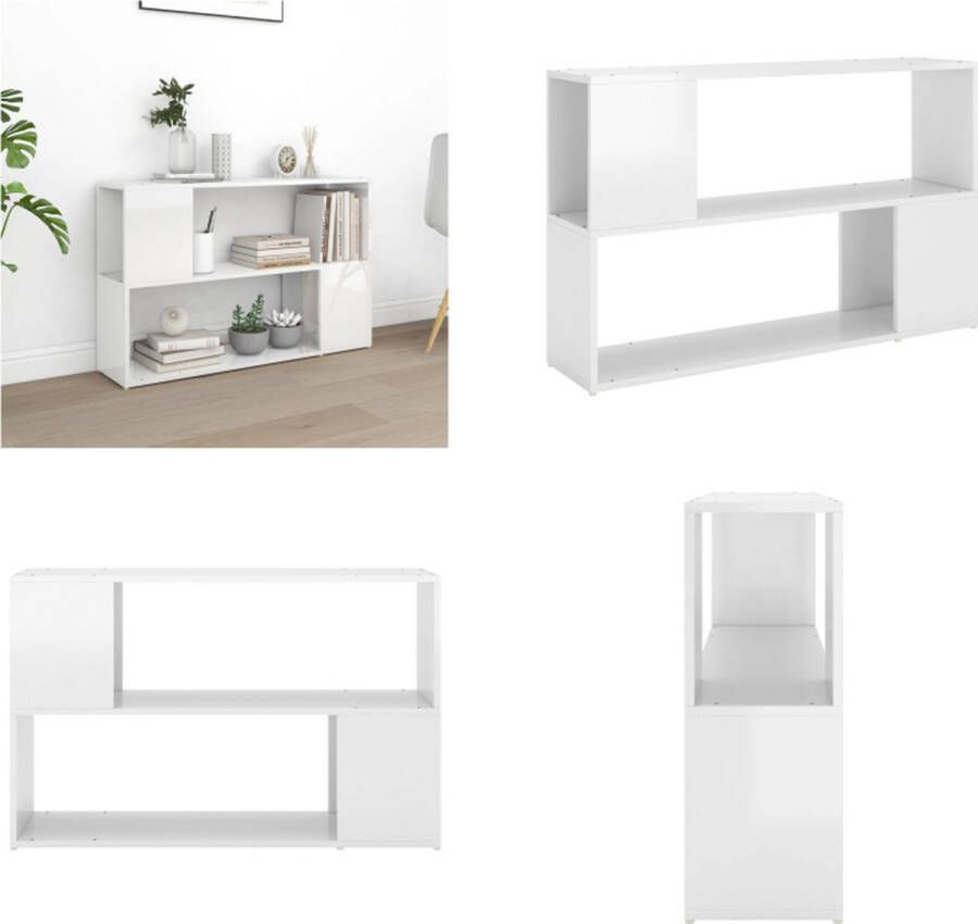 VidaXL Boekenkast 100x24x63 cm bewerkt hout hoogglans wit Boekenkast Boekenkasten Boekenschap Boekenschappen