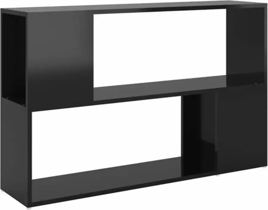VidaXL Boekenkast 100x24x63 cm spaanplaat hoogglans zwart - Foto 2