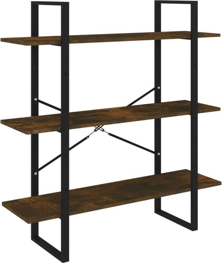 VidaXL -Boekenkast-100x30x105-cm-bewerkt-hout-gerookt-eikenkleurig - Foto 2