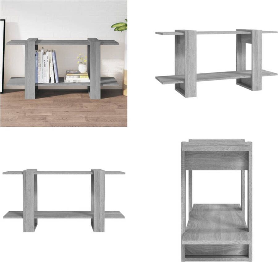 VidaXL Boekenkast 100x30x51 cm bewerkt hout grijs sonoma eikenkleurig Boekenkast Boekenkasten Opbergkast Kast