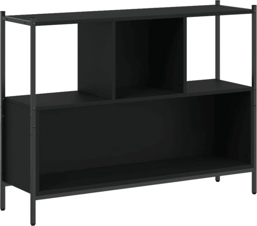 VidaXL -Boekenkast-102x28x77 5-cm-bewerkt-hout-zwart - Foto 4