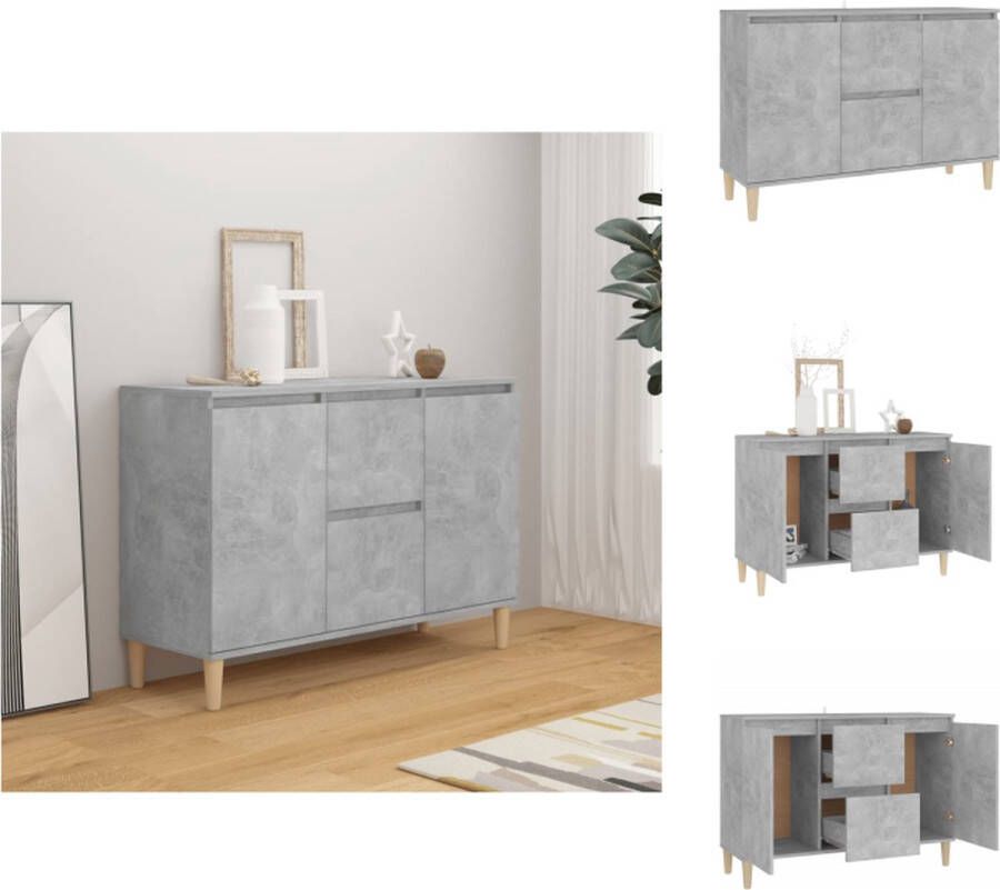 VidaXL Dressoir Dressoirs Zijkast Dressoir 103-5x35x70 cm spaanplaat betongrijs - Foto 2