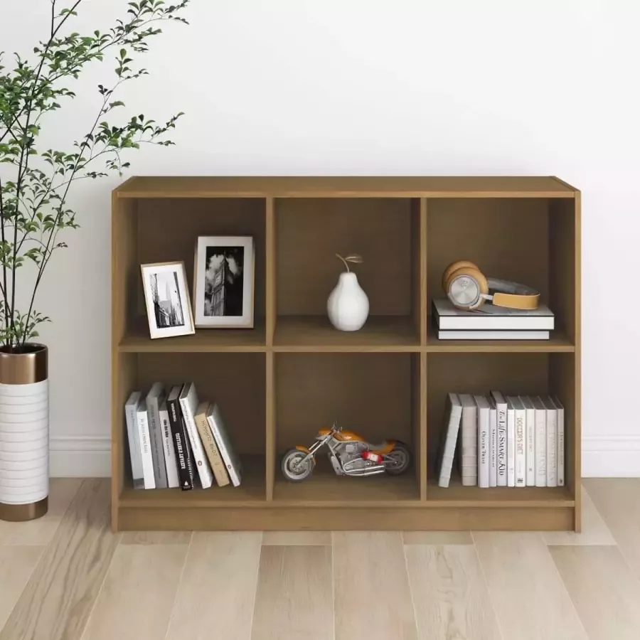 VidaXL Boekenkast 104x33x76 cm honingbruin massief grenenhout