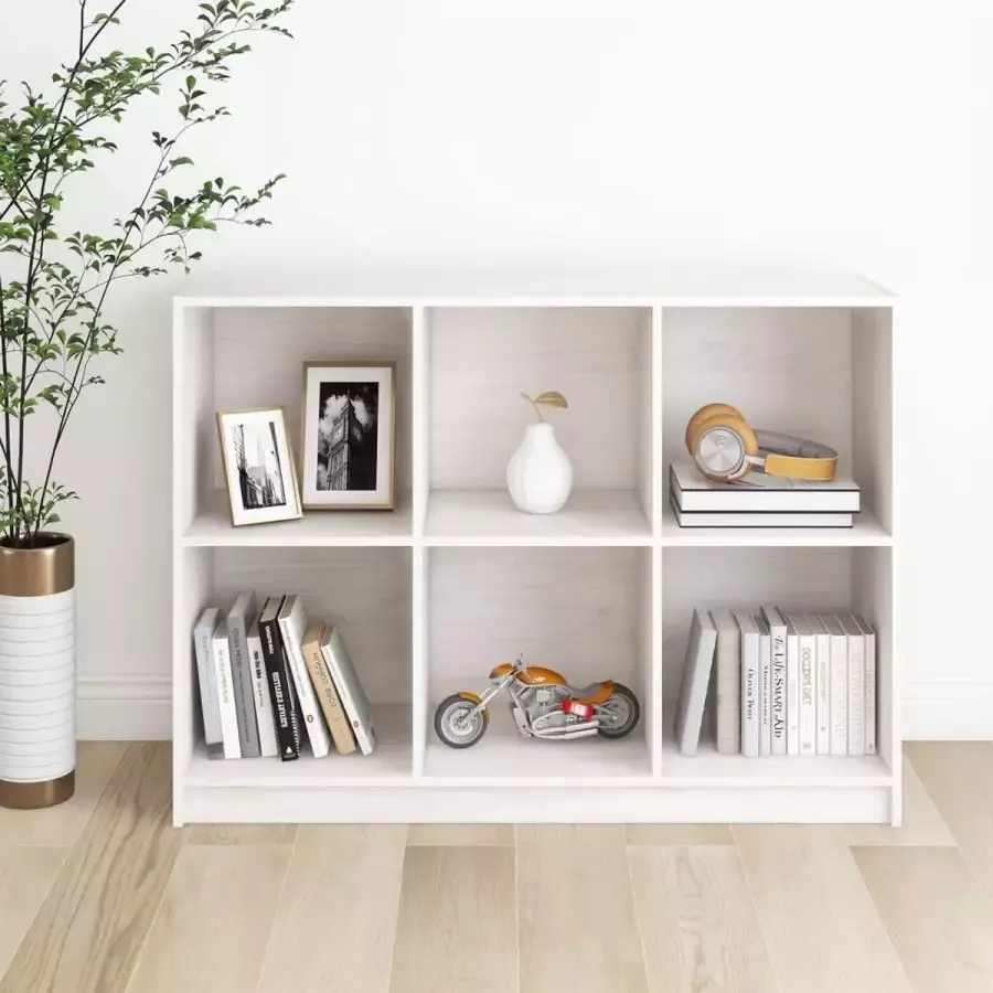 VidaXL Boekenkast 104x33x76 cm massief grenen wit