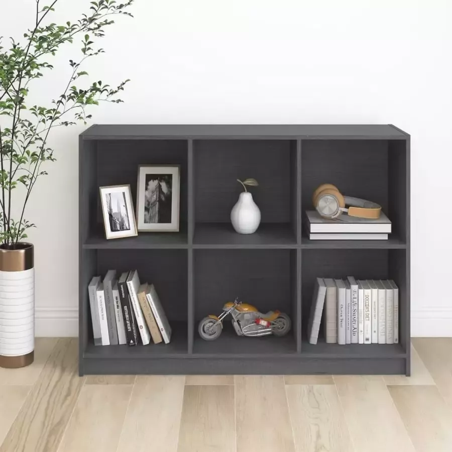 VidaXL Boekenkast 104x33x76 cm massief grenenhout grijs